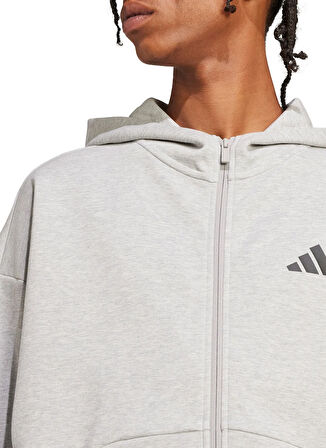 adidas JD4945 M FI SL FZ Açık Gri Normal Düz Erkek Zip Ceket