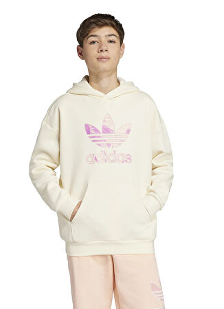 adidas Baskılı Kız Çocuk Krem Sweatshırt JD2950-HOODIE