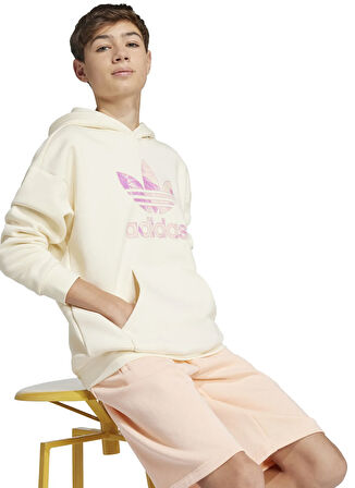 adidas Baskılı Kız Çocuk Krem Sweatshırt JD2950-HOODIE
