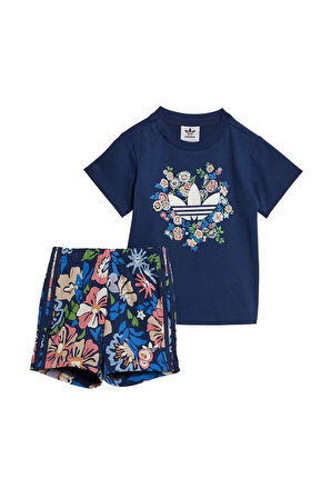 adidas Bebek  Mavi  Eşofman SHORT TEE SET JC8012