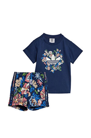 adidas Bebek  Mavi  Eşofman SHORT TEE SET JC8012