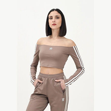 Adidas Kadın Günlük T-shirt Adicolor Off Shoulder Long Sleeve Tee Jd0276