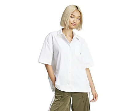 adidas Ess S Shirt Ls Kadın Günlük Gömlek JD1504 Mavi