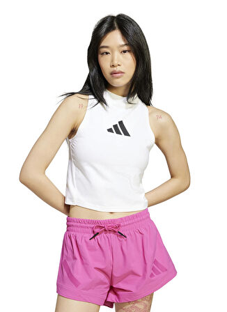 adidas JX4316 W Z.N.E. TANK Beyaz Yuvarlak Yaka Slim Fit Düz Kadın T-Shirt