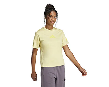 adidas  W Z.N.E. Tee Kadın Günlük Tişört JC5400 Sarı