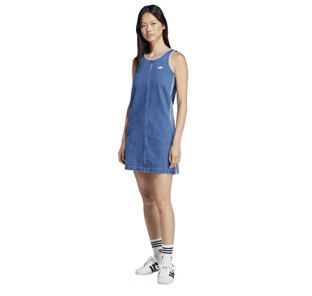 JD2580-K adidas Denım 3S Dress Kadın Elbise - Etek Mavi