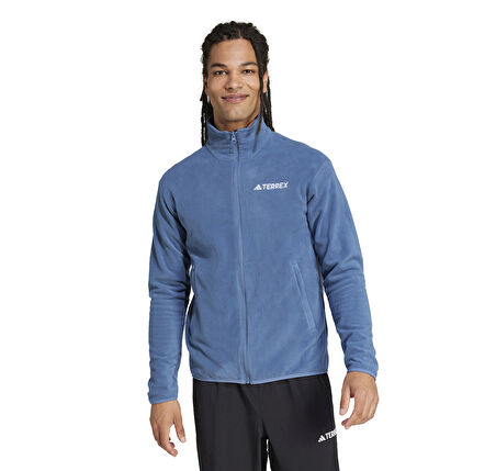 JP0798-E adidas Mt Ess Fz Fl Erkek Ceket Mavi