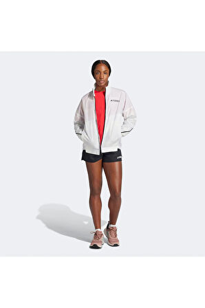 Terrex Multi Printed Kadın Gri Koşu Rüzgarlık