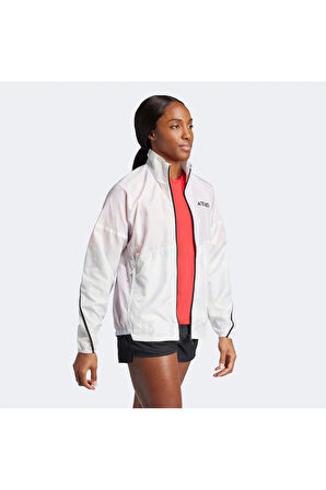 Terrex Multi Printed Kadın Gri Koşu Rüzgarlık