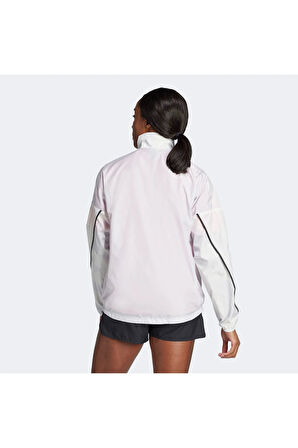 Terrex Multi Printed Kadın Gri Koşu Rüzgarlık