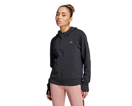 adidas D4T Fz Hoodie Kadın Antrenman Ceketi JP2654 Siyah