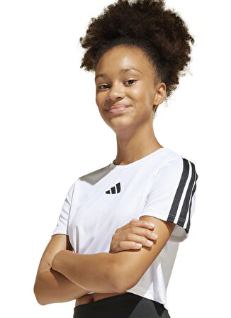 adidas Baskılı Beyaz - Siyah Kadın T-Shirt JJ5041-JG TR-ES 3S SET