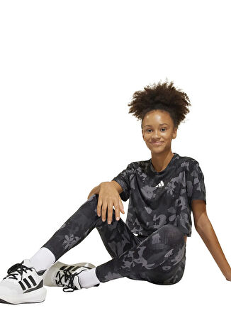 adidas Siyah - Gri Kız Çocuk Tayt JJ5054-JG TR-ES FL LE