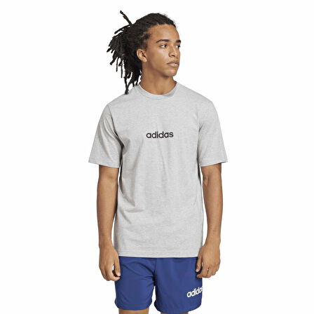 adidas M LIN SJ T Gri Erkek Sporcu Tişört JE9002