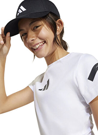 adidas Baskılı Beyaz - Siyah Kız Çocuk T-Shirt JD1317-JG Z.N.E BABY T