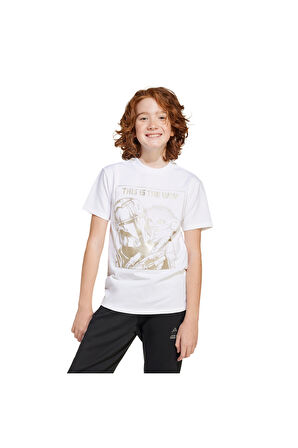adidas Çocuk Beyaz  T-Shirt J SW MNDO GFX T JF3637