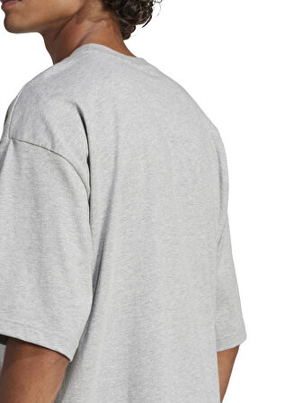 adidas JC5340 M FI SL T Gri Bisiklet Yaka Bol Kesim Düz Erkek T-Shirt