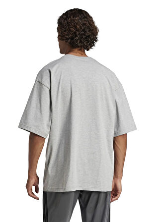 adidas JC5340 M FI SL T Gri Bisiklet Yaka Bol Kesim Düz Erkek T-Shirt