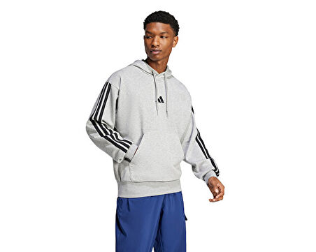 adidas M 3S FT HD Erkek Günlük Sweatshirt JD1871 Gri