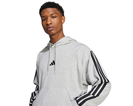 adidas M 3S FT HD Erkek Günlük Sweatshirt JD1871 Gri