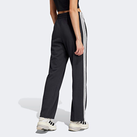 adidas Essentials 3 Stripes Open Hem French Terry Kadın Siyah Eşofman Altı