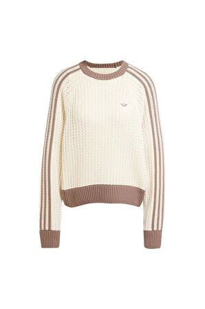 adidas Kadın  Beyaz  Sweatshirt KNITTED CREW JD0907