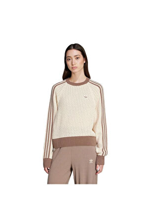 adidas Kadın  Beyaz  Sweatshirt KNITTED CREW JD0907