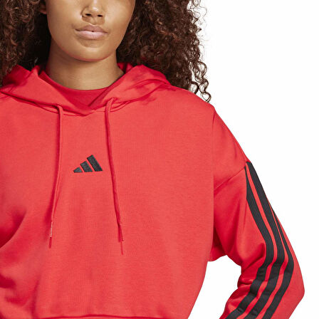 Adidas Kadın Hoodie Essentials 3-Stripes French Terry Crop