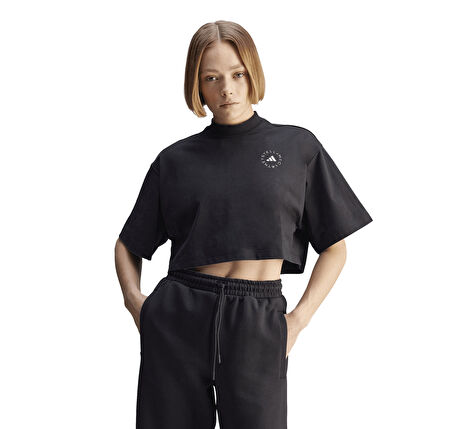 JJ0080-K adidas By Stella Mccartney Crop Kadın T-Shirt Siyah