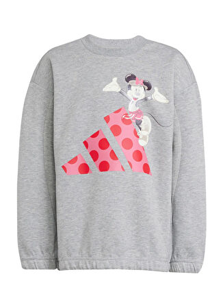 Gri - Pembe Kız Çocuk Baskılı Tayt Takımı JF3645-LG DY MI JOG