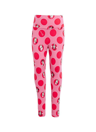 Gri - Pembe Kız Çocuk Baskılı Tayt Takımı JF3645-LG DY MI JOG