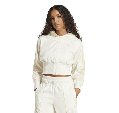 JI5670-K adidas Velour Zıp Tt Kadın Ceket Beyaz