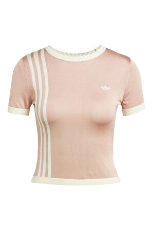 adidas Erkek  Bej  T-Shirt KNITTED 3S TEE JJ0962