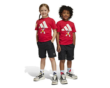 Adidas Lk Dy Mm T Set Çocuk Günlük Şortlu Takım JF3639 Kırmızı