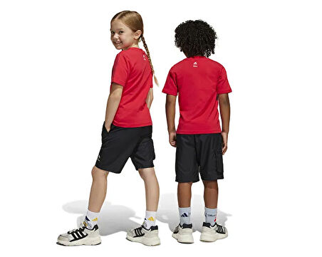 Adidas Lk Dy Mm T Set Çocuk Günlük Şortlu Takım JF3639 Kırmızı