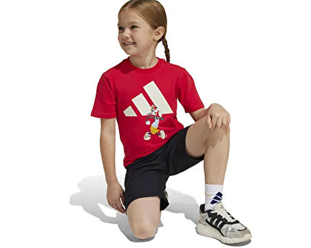Adidas Lk Dy Mm T Set Çocuk Günlük Şortlu Takım JF3639 Kırmızı