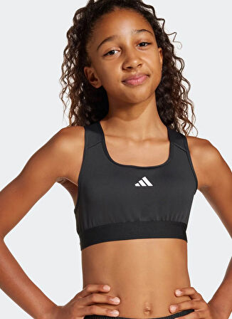 adidas Baskılı Siyah Kız Çocuk Sporcu Büstiyer JJ0983-JG PWR RCT BRA