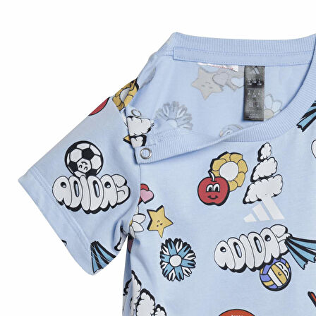 Adidas Bebek Şort Tişört Takım Fun Allover Print
