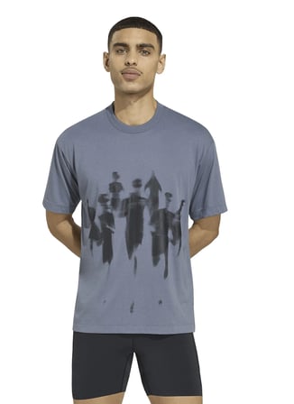 Adidas KY5654 adi365 HYB T UF Gri Bisiklet Yaka Desenli Erkek T-Shirt