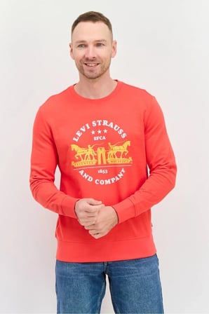 Erkek Kapüşonlu Relaxed Sweatshirt - A2639-0034 Kırmızı / XL