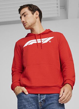 Puma 62585303 F1 ESS Logo Hoodie Kırmızı Erkek Kapüşon Yaka Regular Fit Sweatshirt