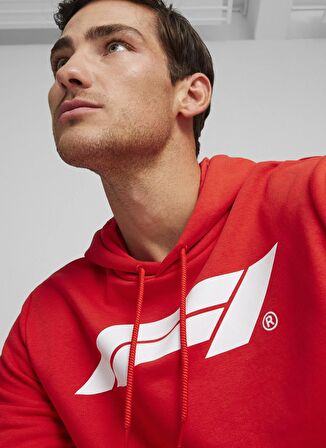 Puma 62585303 F1 ESS Logo Hoodie Kırmızı Erkek Kapüşon Yaka Regular Fit Sweatshirt