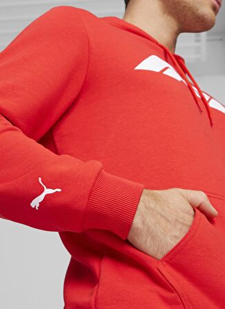 Puma 62585303 F1 ESS Logo Hoodie Kırmızı Erkek Kapüşon Yaka Regular Fit Sweatshirt