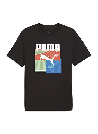 Puma 62790901 GRAPHICS Summer Sports Tee Beyaz Yuvarlak Yaka Regular Fit Baskılı Erkek T-Shirt