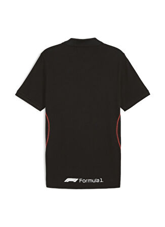 62571901 F1 Polo PUMA Black Beyaz Regular Fit Erkek T-Shirt