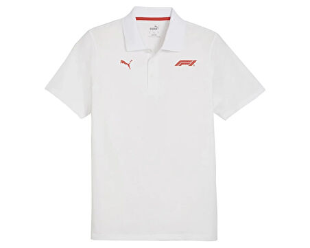 Puma F1 Ess Logo Polo Erkek Günlük Polo Yaka Tişört 62585202 Beyaz