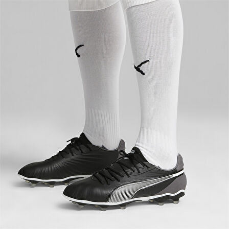 Puma King Match FG/AG 107863_01 Siyah & Gri Futbol Kramponu