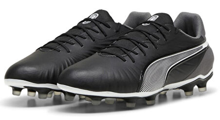 Puma King Match FG/AG 107863_01 Siyah & Gri Futbol Kramponu