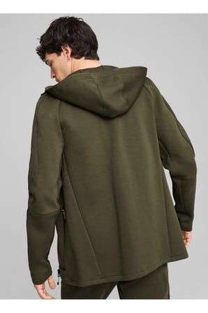 Koyu Yeşil Erkek Fermuarlı Yaka Normal Kalıp Zip Ceket 68170070 EVOSTRIPE Full-Zip Hoodie