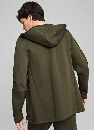 Koyu Yeşil Erkek Fermuarlı Yaka Normal Kalıp Zip Ceket 68170070 EVOSTRIPE Full-Zip Hoodie